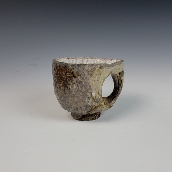 Wood Fired Textured Mug with Ash Glaze #01 (Reserved listing for Joseph)