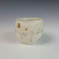 Wood Fired Textured Cup with Ash Glaze #03