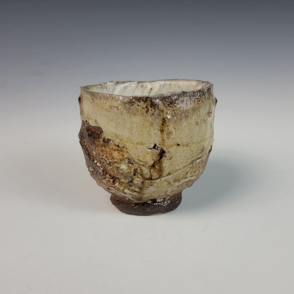 Wood Fired Textured Cup with Ash Glaze #06