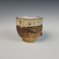 Wood Fired Textured Cup with Ash Glaze #06