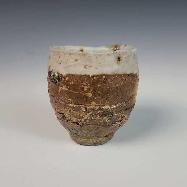 Wood Fired Textured Cup with Ash Glaze #14