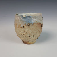 Wood Fired Textured Cup with Ash Glaze #14