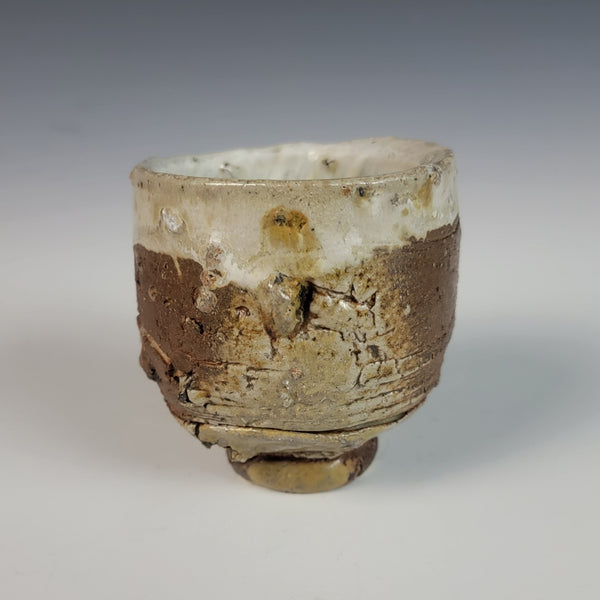 Wood Fired Textured Cup with Ash Glaze #04