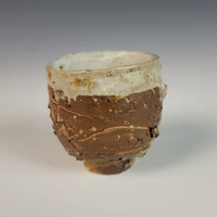 Wood Fired Textured Cup with Ash Glaze #04