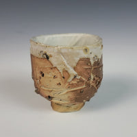 Wood Fired Textured Cup with Ash Glaze #04