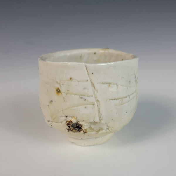 Wood Fired Textured Cup with Ash Glaze #05