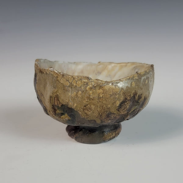 Wood Fired Textured Cup with Ash Glaze #09