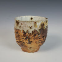 Wood Fired Textured Cup with Ash Glaze #15