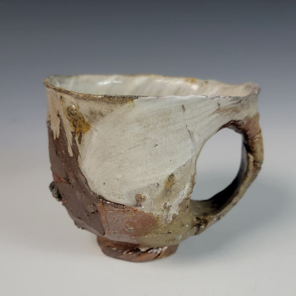 Wood Fired Textured Mug with Ash Glaze #05