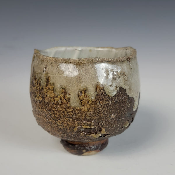 Wood Fired Textured Cup with Ash Glaze #21