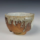 Wood Fired Textured Bowl with Ash Glaze #03