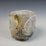 Wood Fired Textured Mug with Ash Glaze #06