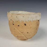 Wood Fired Textured Bowl with Ash Glaze #04