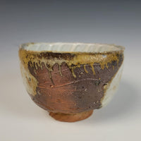 Wood Fired Textured Bowl with Ash Glaze #03